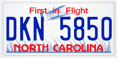 NC license plate DKN5850