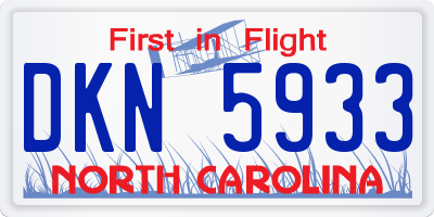 NC license plate DKN5933