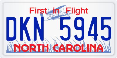 NC license plate DKN5945