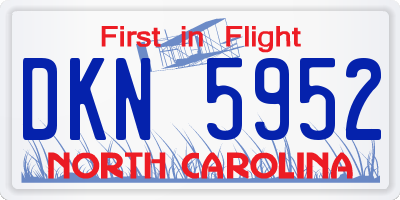 NC license plate DKN5952
