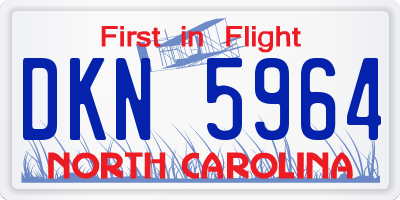 NC license plate DKN5964