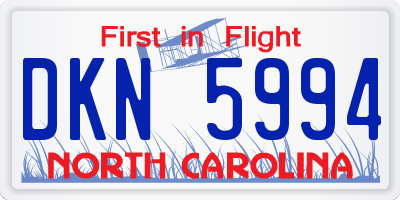 NC license plate DKN5994