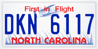 NC license plate DKN6117