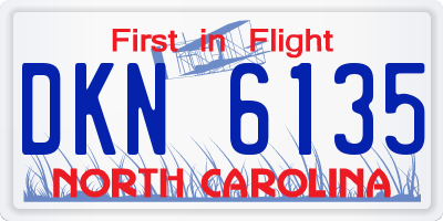 NC license plate DKN6135