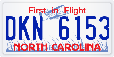 NC license plate DKN6153