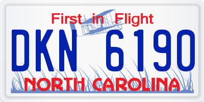 NC license plate DKN6190