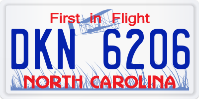 NC license plate DKN6206