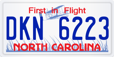 NC license plate DKN6223