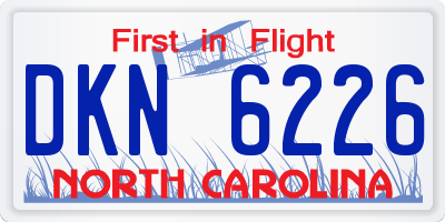 NC license plate DKN6226