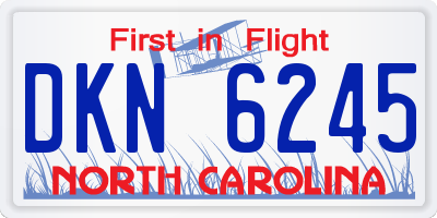 NC license plate DKN6245