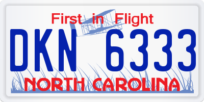 NC license plate DKN6333