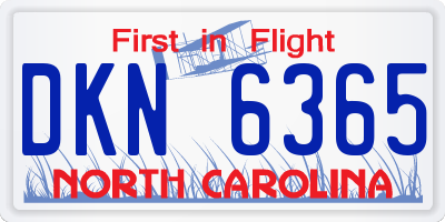 NC license plate DKN6365
