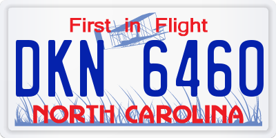 NC license plate DKN6460