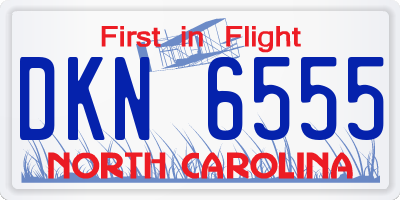 NC license plate DKN6555
