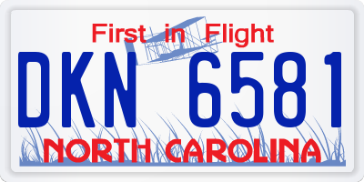 NC license plate DKN6581