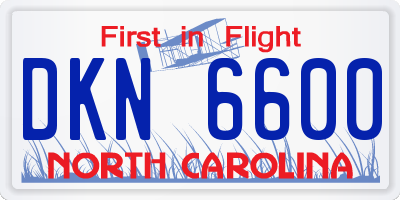 NC license plate DKN6600