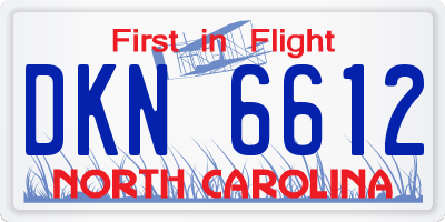 NC license plate DKN6612