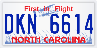 NC license plate DKN6614