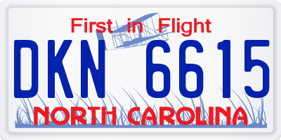 NC license plate DKN6615