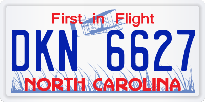 NC license plate DKN6627