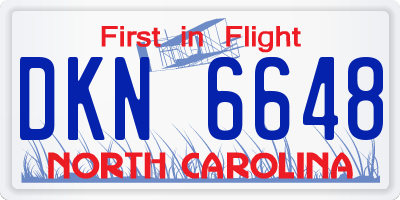 NC license plate DKN6648
