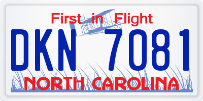 NC license plate DKN7081