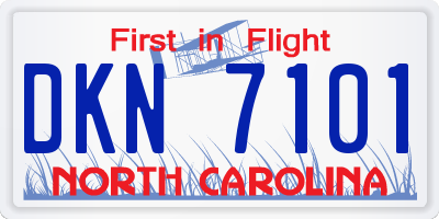 NC license plate DKN7101
