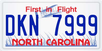 NC license plate DKN7999
