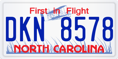 NC license plate DKN8578