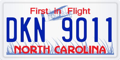 NC license plate DKN9011