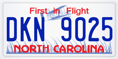 NC license plate DKN9025