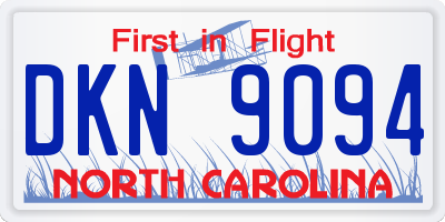 NC license plate DKN9094