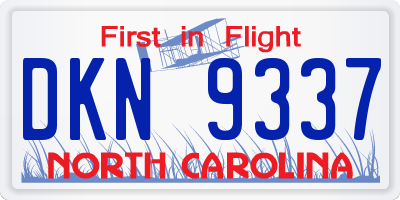 NC license plate DKN9337