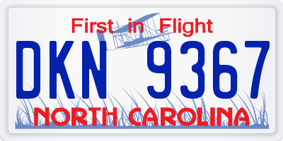 NC license plate DKN9367