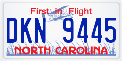 NC license plate DKN9445