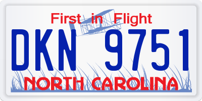 NC license plate DKN9751
