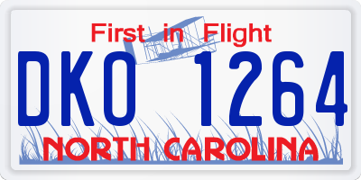 NC license plate DKO1264