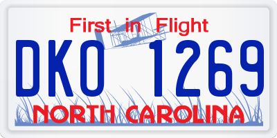 NC license plate DKO1269