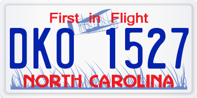 NC license plate DKO1527