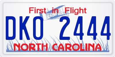 NC license plate DKO2444