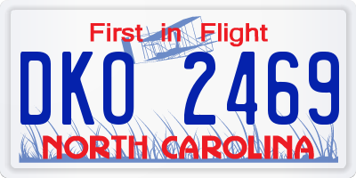 NC license plate DKO2469