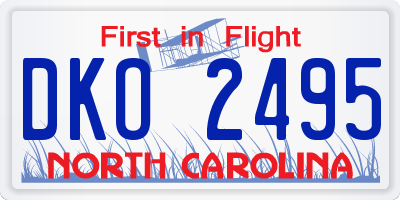 NC license plate DKO2495