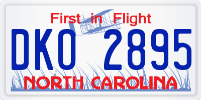 NC license plate DKO2895