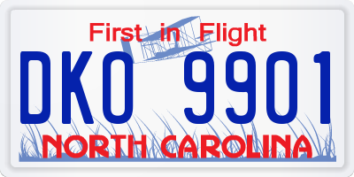 NC license plate DKO9901