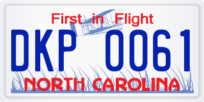 NC license plate DKP0061