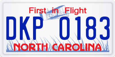 NC license plate DKP0183