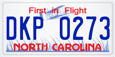 NC license plate DKP0273