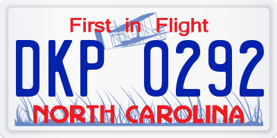 NC license plate DKP0292