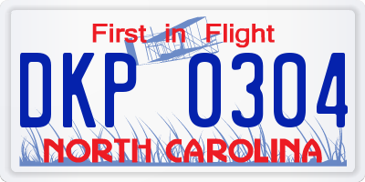 NC license plate DKP0304