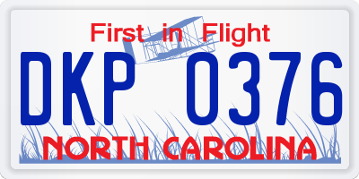 NC license plate DKP0376